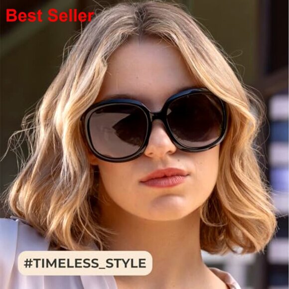 Oversized Bug Eye Polarized Sunglasses, UV400 Protection, Lightweight Retro main image 5